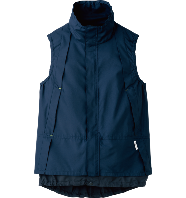 【空調服®︎ ベスト｜7019x｜セロリー】TioTio®︎プレミアム、これからの清掃現場の必需品！空調服®︎ベスト ネイビー（1）